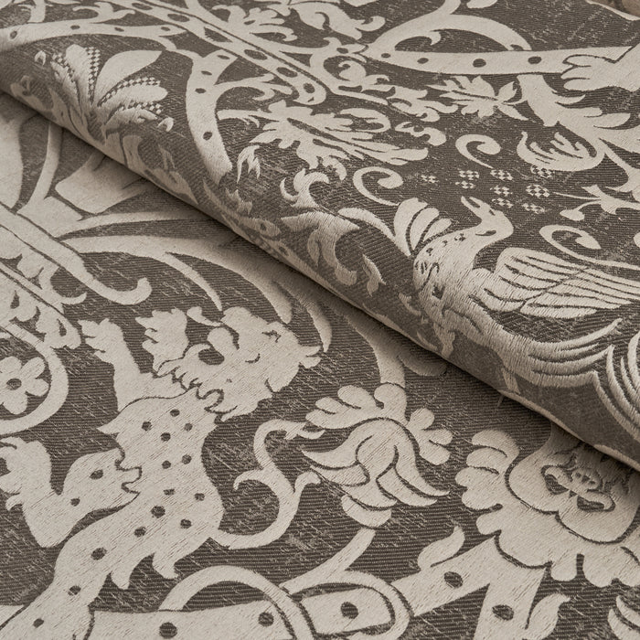 Schumacher Dougal Damask Smoke Fabric Sample 86590
