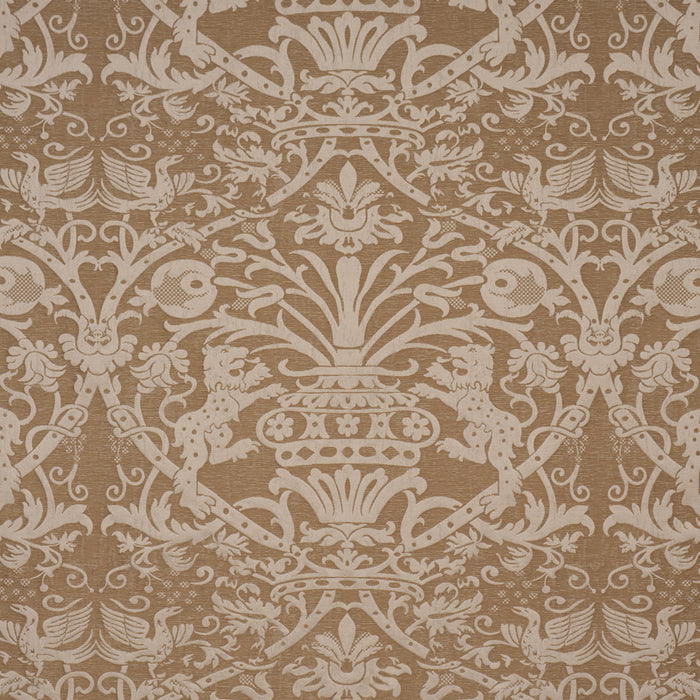 Schumacher Dougal Damask Wheat Fabric Sample 86591