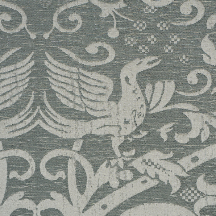 Schumacher Dougal Damask Mist Fabric Sample 86592
