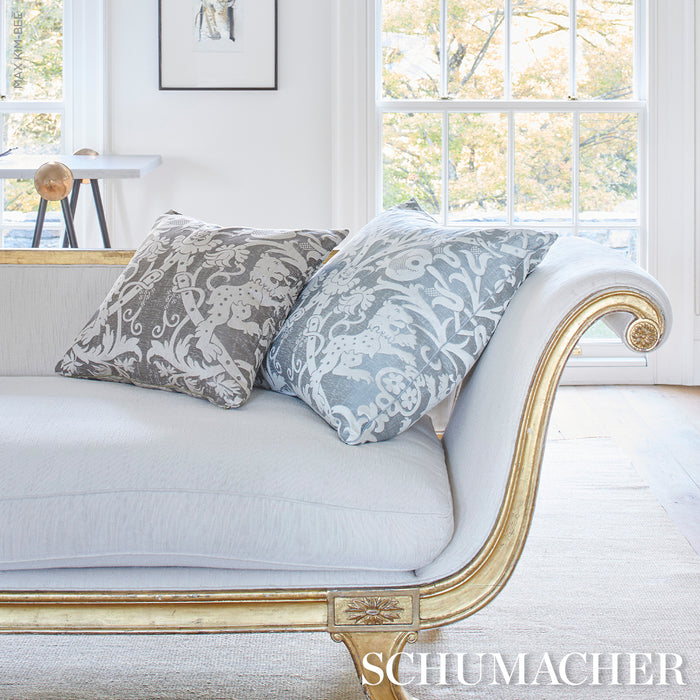 Schumacher Dougal Damask Mist Fabric 86592