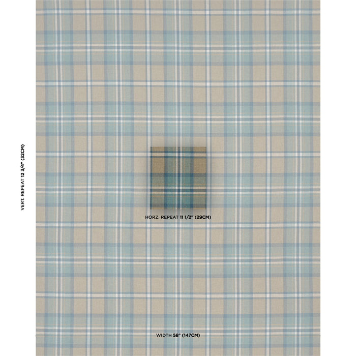 Schumacher Harris Merino Plaid Leaf Fabric Sample 86610