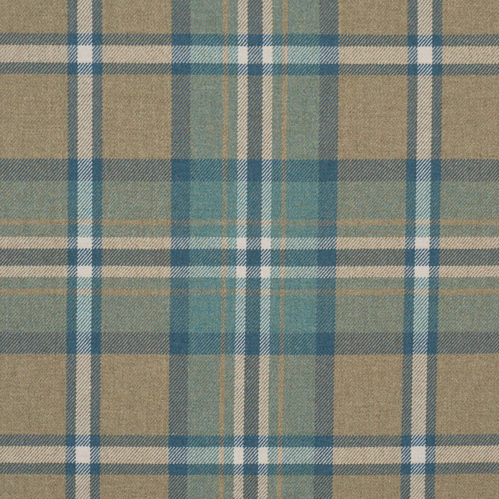 Schumacher Harris Merino Plaid Leaf Fabric Sample 86610