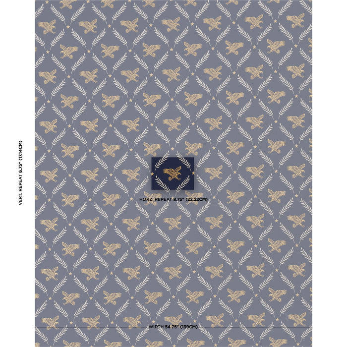 Schumacher Lolaire Navy Fabric Sample 86621