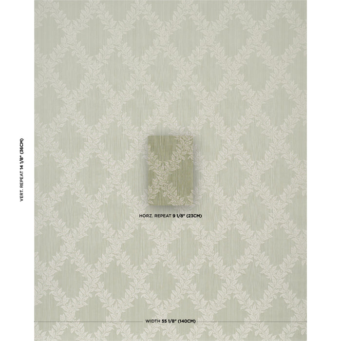 Schumacher Tyninghame Trellis Sage Fabric 86640