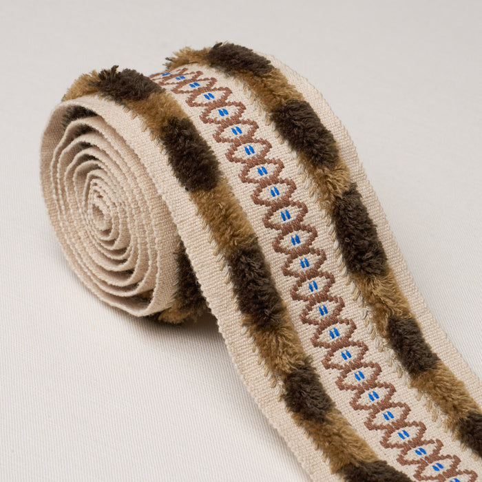 Schumacher Biyan Tape Brown Trim Sample 86660