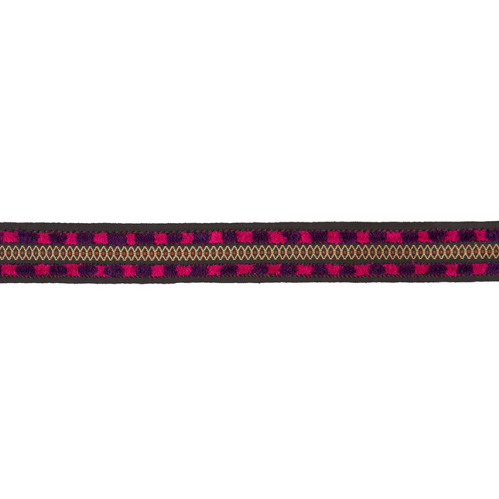 Schumacher Biyan Tape Raspberry Trim Sample 86662