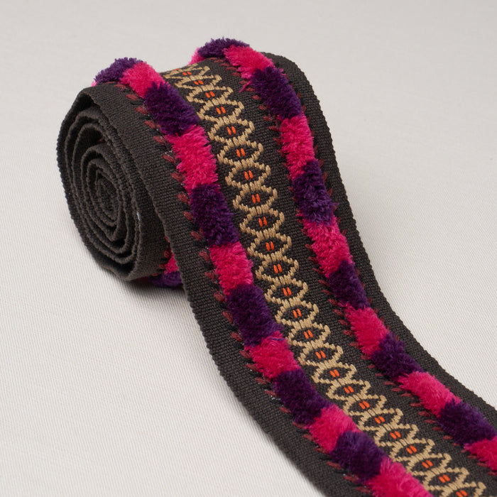 Schumacher Biyan Tape Raspberry Trim Sample 86662