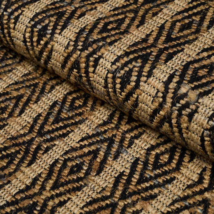 Schumacher Kyara Handwoven Brown & Black Fabric Sample 86680