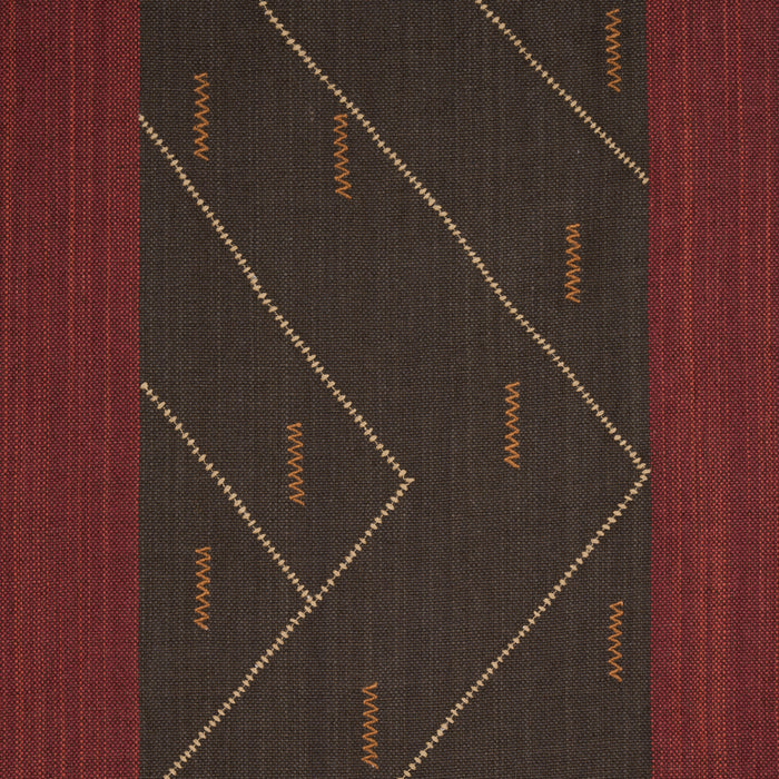 Schumacher Kapanga Embroidery Brown Fabric 86701