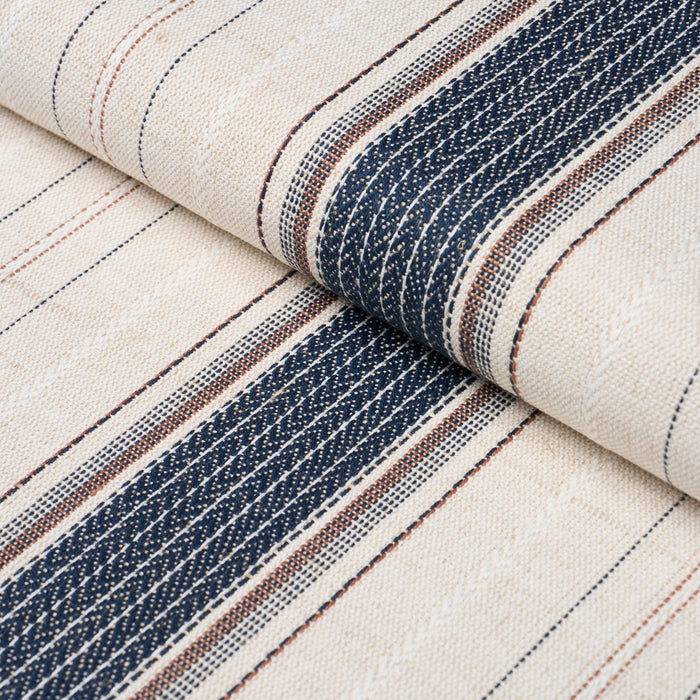 Schumacher Idris Stripe Indigo Fabric Sample 86711