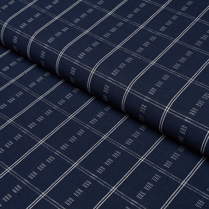 Schumacher Ayan Indigo Fabric 86722