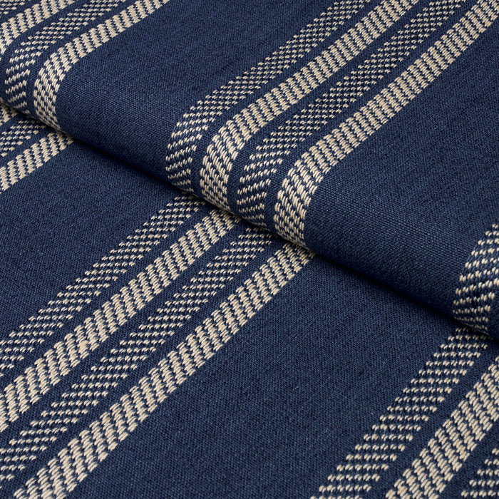 Schumacher Nor Stripe Indigo Fabric 86742