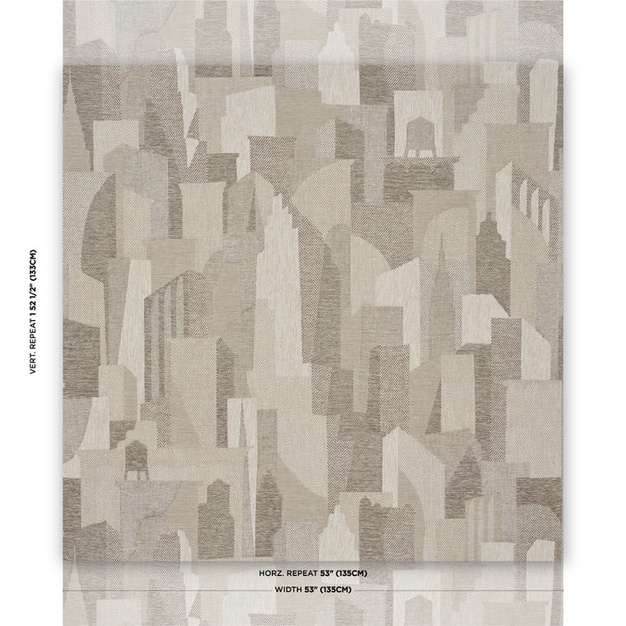 Schumacher The City's Silent Lines Indoor/Outoor Stone Fabric 86830