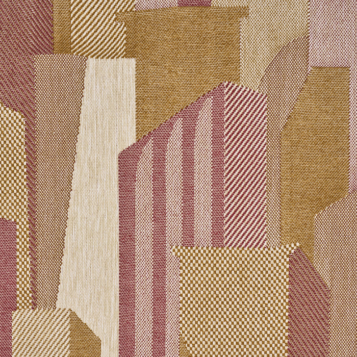 Schumacher The City's Silent Lines Indoor/Outoor Merlot Fabric Sample 86831