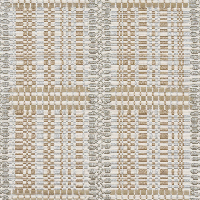 Schumacher Skyline Plaid Stone Fabric Sample 86850