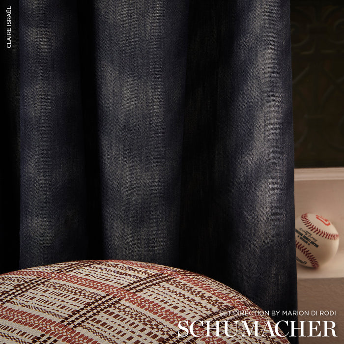Schumacher Skyline Plaid Merlot Fabric 86851