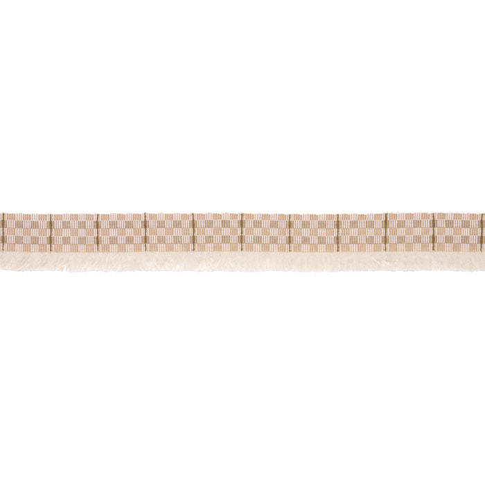 Schumacher Skyline Plaid Fringe Dune Trim Sample 86860