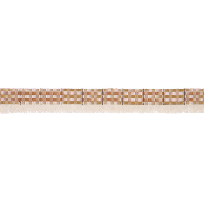 Schumacher Skyline Plaid Fringe Bronze Trim Sample 86861