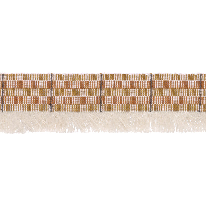 Schumacher Skyline Plaid Fringe Bronze Trim Sample 86861