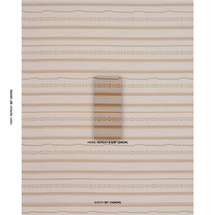 Schumacher Skyline Stripes Reversible Dune Fabric Sample 86871