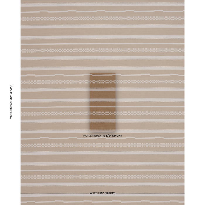 Schumacher Skyline Stripes Reversible Dune Fabric Sample 86871