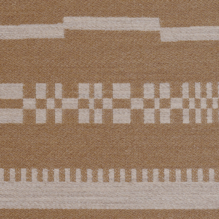 Schumacher Skyline Stripes Reversible Dune Fabric Sample 86871