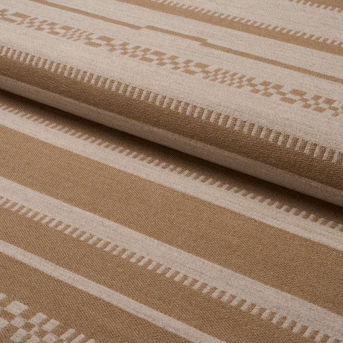 Schumacher Skyline Stripes Reversible Dune Fabric 86871