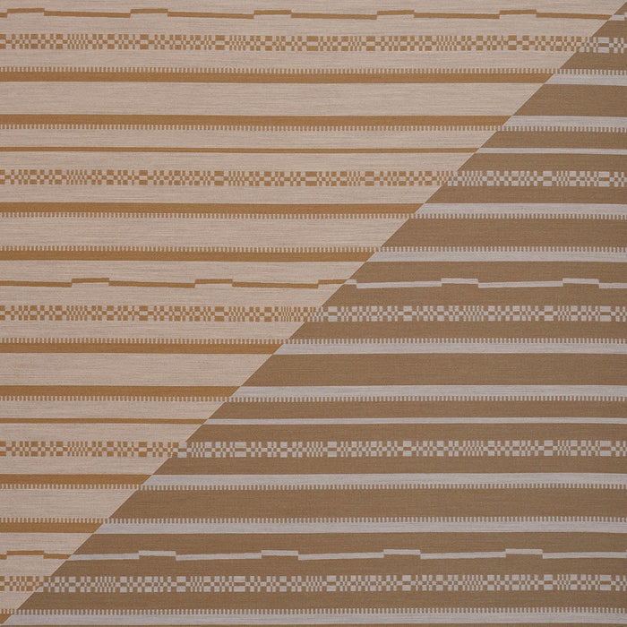 Schumacher Skyline Stripes Reversible Dune Fabric Sample 86871