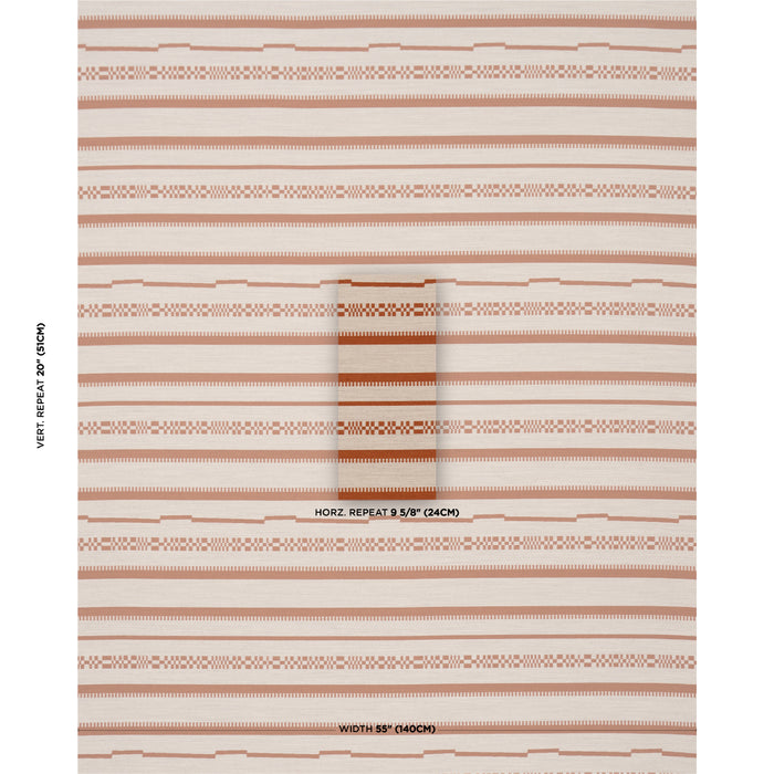 Schumacher Skyline Stripes Reversible Burnt Orange Fabric 86872