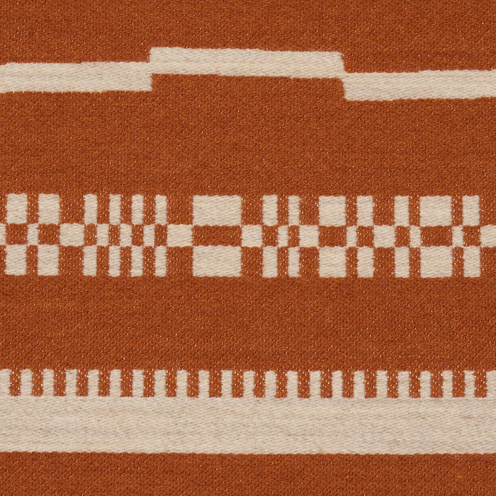 Schumacher Skyline Stripes Reversible Burnt Orange Fabric 86872