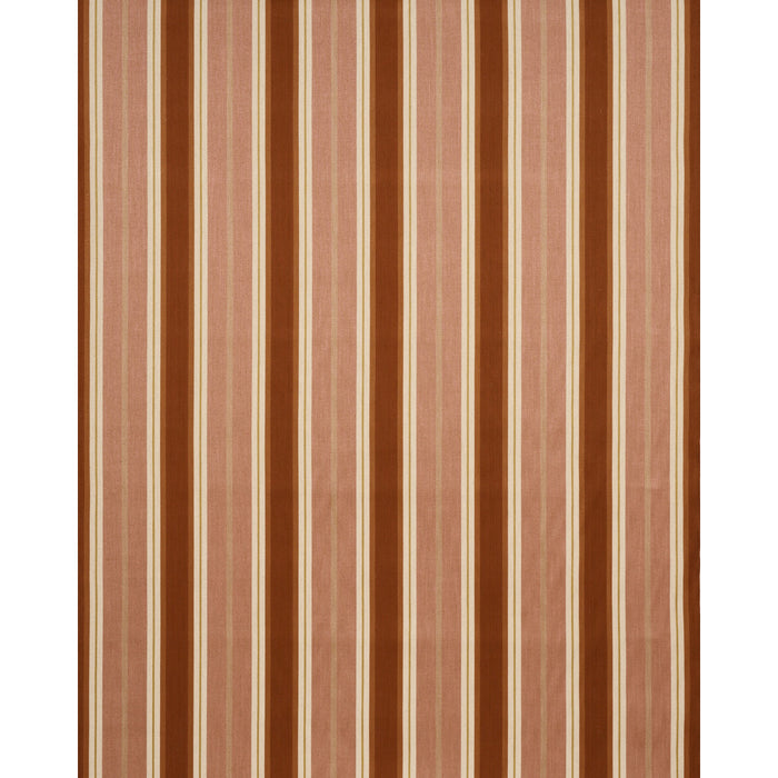 Schumacher Double Face Stripes Terracotta Lime Fabric 86880