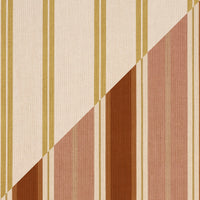 Schumacher Double Face Stripes Terracotta Lime Fabric 86880