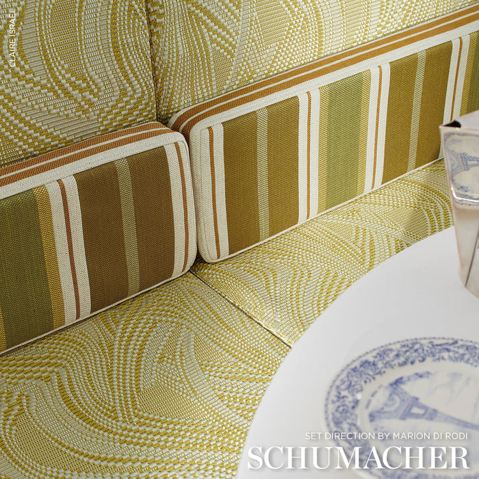 Schumacher Double Face Stripes Chartreuse Fabric 86881