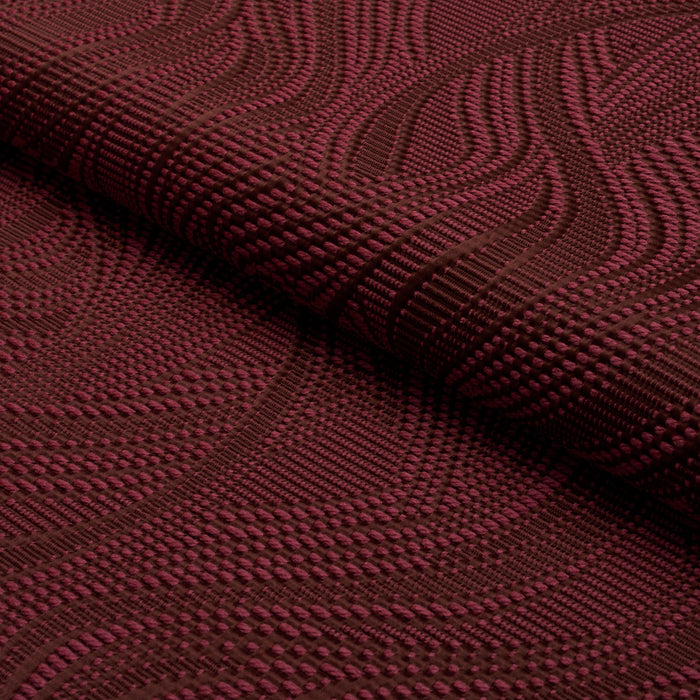 Schumacher Quilted Waves Indoor/Outdoor Merlot Fabric 86891