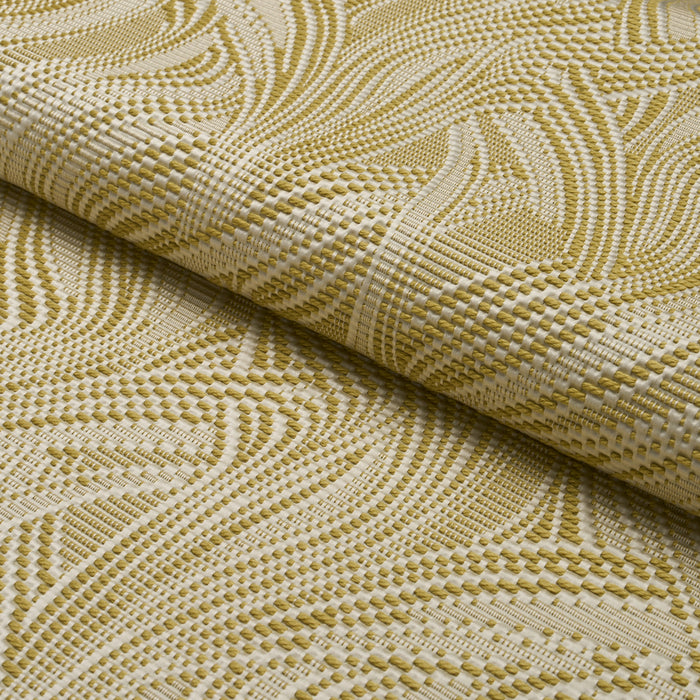 Schumacher Quilted Waves Indoor/Outdoor Chartreuse Fabric 86892