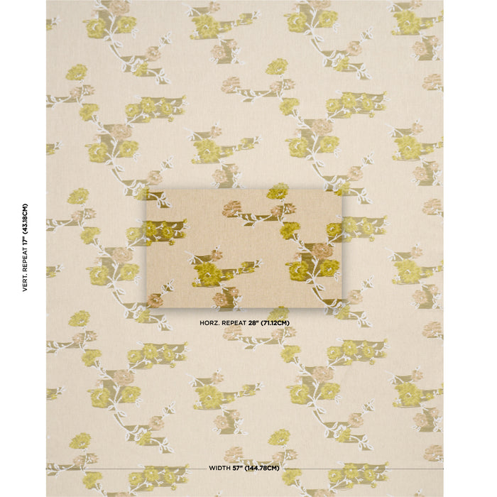 Schumacher Trace Of Connection Silk Mustard Fabric 86920