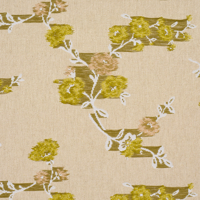 Schumacher Trace Of Connection Silk Mustard Fabric Sample 86920