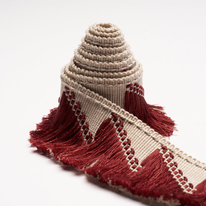 Schumacher Trace Of Connection Fringe Merlot Trim Sample 86931