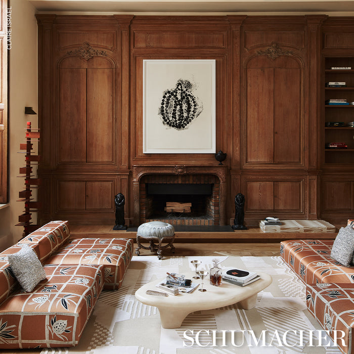 Schumacher Nightfall Skyline Nacre Fabric 86940