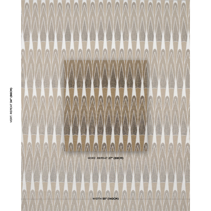 Schumacher Nightfall Skyline Metallic Brown Fabric Sample 86941