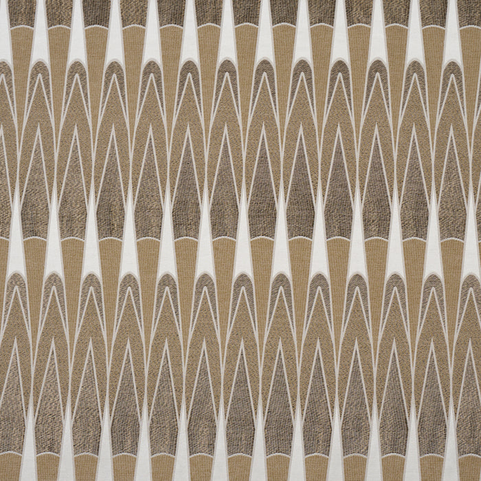 Schumacher Nightfall Skyline Metallic Brown Fabric Sample 86941