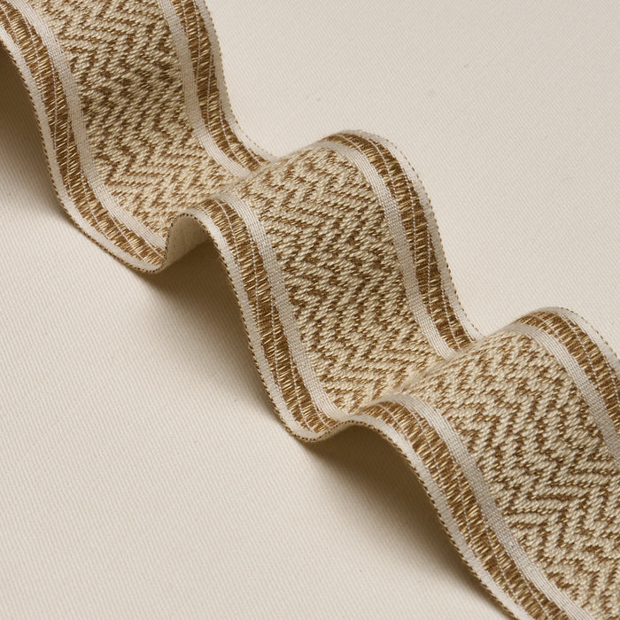 Schumacher Nightfall Skyline Tape Antique Gold Trim Sample 86950