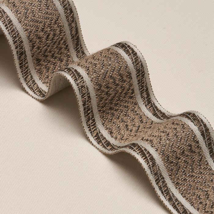 Schumacher Nightfall Skyline Tape Metallic Brown Trim Sample 86951
