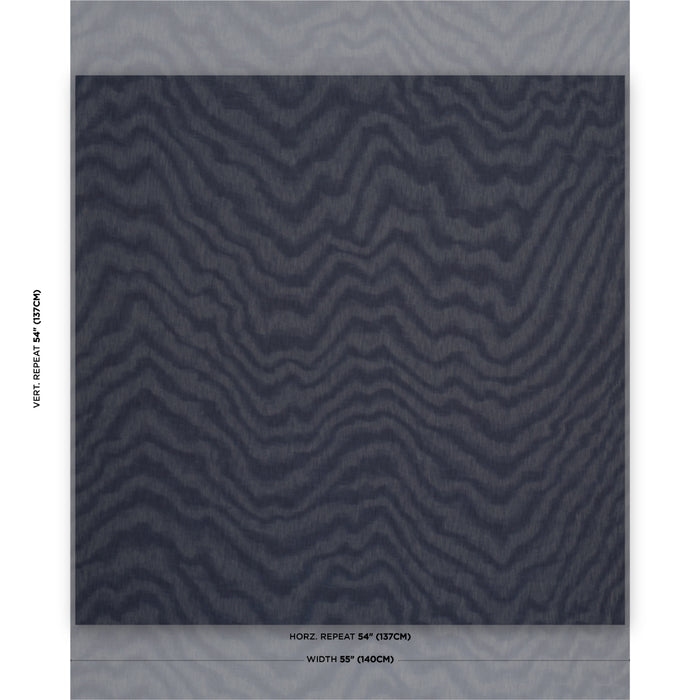 Schumacher Denim Moire Denim Fabric Sample 86960