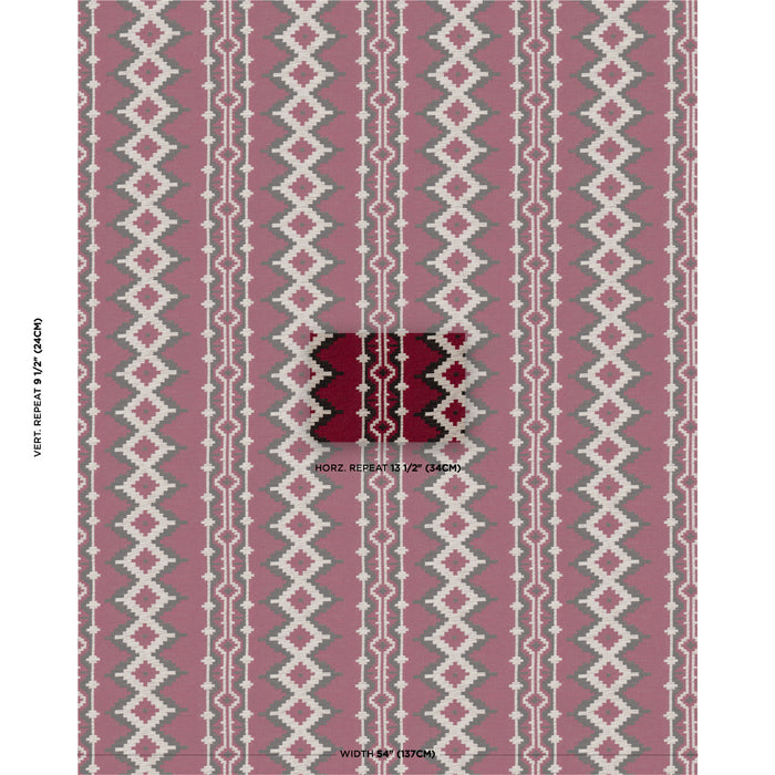 Schumacher Pathway Red Fabric Sample 87001