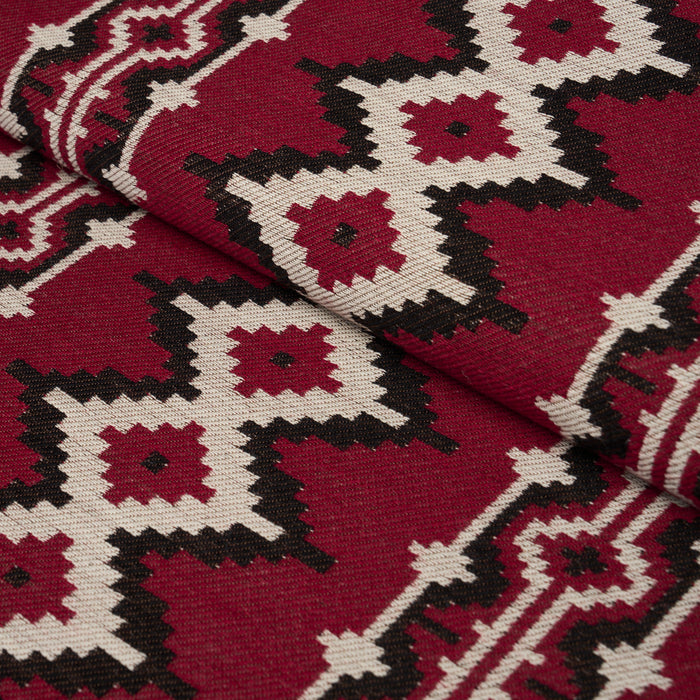 Schumacher Pathway Red Fabric Sample 87001