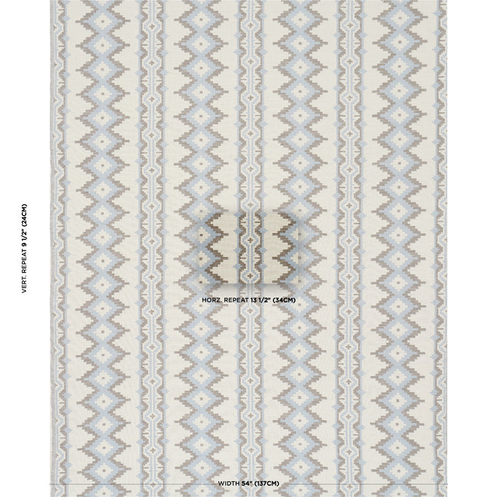 Schumacher Pathway Sky Fabric 87002