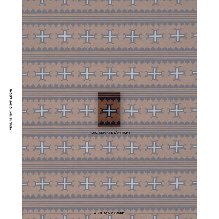 Schumacher Born For Water Terracotta Fabric 87010
