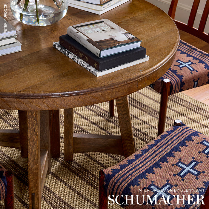 Schumacher Born For Water Terracotta Fabric 87010