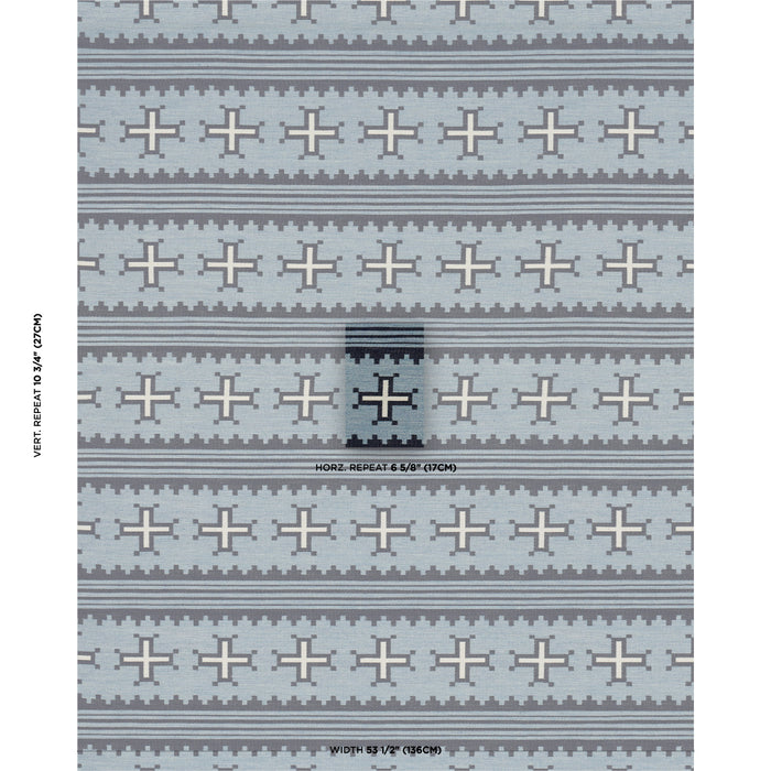 Schumacher Born For Water Sky Fabric Sample 87011